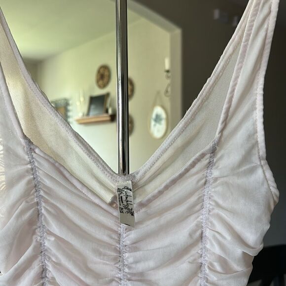 NWOT Free People All I Think About Brami Mesh Pink Tank Sleeveless Intimately S - Picture 8 of 14